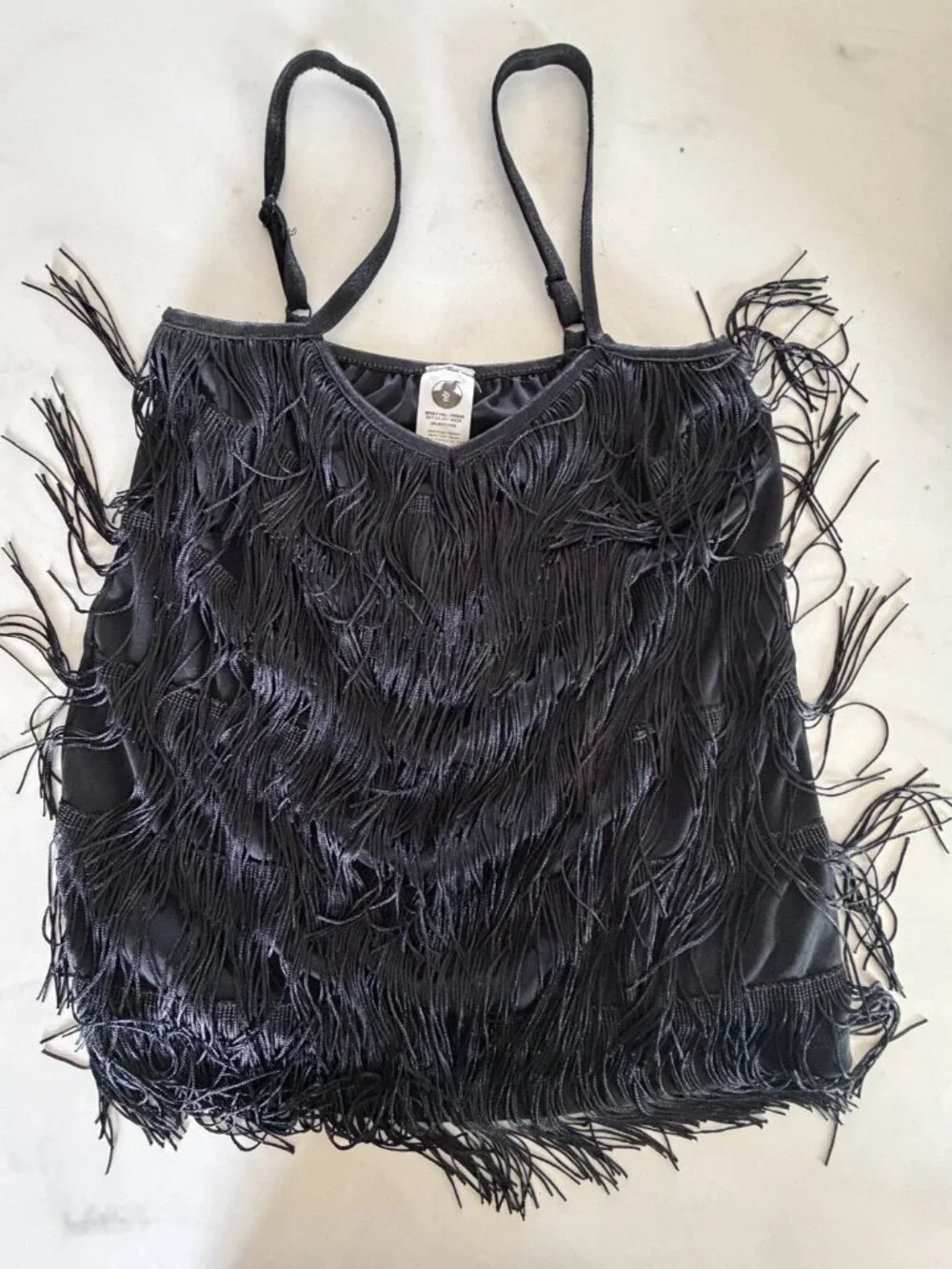 Spirit Halloween Black Flapper Costume Adult Small/Medium Fringe 1920s Gatsby Co - Picture 3 of 9